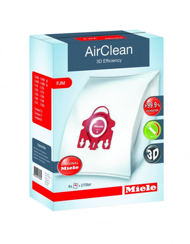 Miele AirClean 3D Efficiency Dustbags Type FJM - 4 Pack - MH Vacuums